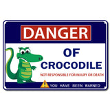 Vintage Metal Tin Sign, Wall Decor for Bars, Restaurants, Cafes Pubs, Crocodile Pattern, 30x20cm