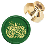 Autumn Theme Golden Tone Brass Head, for Wax Seal Stamp DIY Scrapbooking, Pumpkin, 14.5mm, Inner Diameter: 25mm