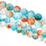 2 Strands 2 Styles Natural Persian Jade Beads Strands, Dyed, Round, Light Sky Blue, 6~8mm, Hole: 1~1.5mm, 1 strand/style