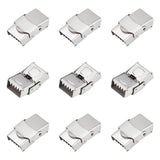 10Pcs Smooth Surface 201 Stainless Steel Watch Band Clasps, Stainless Steel Color, 25x15x9mm, Hole: 12x6mm