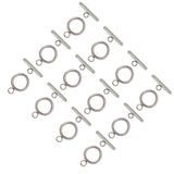 304 Stainless Steel Toggle Clasps, Ring, Stainless Steel Color, Ring: 21x16mm, Hole: 3mm, Bar: 23x3mm, Hole: 3mm, 30sets/box