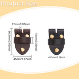 2Pcs 2 Colors Cowhide Men's Belt Pin Buckles, Belt Head Connector, with Brass Screw Rivets, Mixed Color, 66.5x45x21mm, Hole: 40.5x10mm, 1pc/color