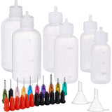 Plastic Glue Bottles, with Bottle Stoppers, Fluid Precision Blunt Needle Dispense Tips and Funnel Hopper, Mixed Color, 10.8x4.3cm, Capacity: 100ml