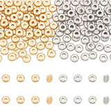 304 Stainless Steel Spacer Beads, Flat Round, Platinum & Golden, 6x2mm, Hole: 1.8~2mm, 2 colors, 50pcs, 100pcs