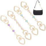 Heart Alloy Enamel Link Purse Strap Extenders, with Zinc Alloy Spring Gate Rings, Mixed Color, 152mm, 4 colors, 1pc/color, 4pcs/set