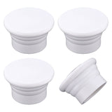 Plastic Curtain Rod Heads, Round Drapery Pole Finials, White, 49x32mm, Inner Diameter: 28~29mm