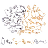 32Pcs 4 Style 304 Stainless Steel Clip-on Earring Converters Findings, for Non-Pierced Ears, Mixed Color, 8pcs/style