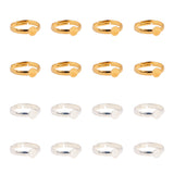 Brass Pad Ring Bases, Golden & Silver, Tray: 6mm, 17mm, 40pcs/box