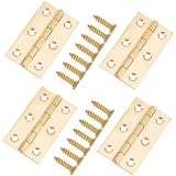 4 Sets Iron & Brass Cabinet Drawer Butt Hinges Connectors, with Replacement Hinge Screws, Wooden Box Accessories, Golden, 50x29.5x4.5mm, Hole: 4mm