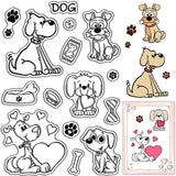 Custom PVC Plastic Clear Stamps, for DIY Scrapbooking, Photo Album Decorative, Cards Making, Stamp Sheets, Film Frame, Dog, 160x110x3mm