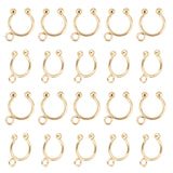 10 Pairs Brass Ear Cuff Findings, with Loop, Ring, Cadmium Free & Lead Free, Golden, 15x11.5x2.5mm, Hole: 1.9mm