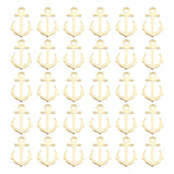 30Pcs Brass Pendants, Long-Lasting Plated, Cadmium Free & Lead Free, Anchor, Real 24K Gold Plated, 16x11.5x0.7mm, Hole: 1.8mm