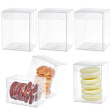 Transparent Plastic PVC Box Gift Packaging, Waterproof Folding Box, Rectangle, Clear, 6x6.05x8.1cm, Unfold: 20.4x12x0.1cm