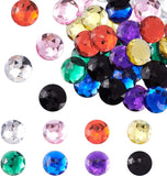 Self-Adhesive Acrylic Rhinestone Stickers, for DIY Decoration and Crafts, Faceted, Half Round, Mixed Color, 30x6mm, 8 Colors, 6pcs/color, 48pcs/set