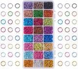 Aluminum Wire Open Jump Rings, Ring Shape, Mixed Color, 8x1mm, 6mm inner diameter, about 140pcs/compartment, Packaging Box: 21.8x11x3cm