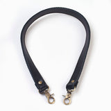 Leather Bag Handles, with Alloy Clasps, for Bag Straps Replacement Accessories, Antique Bronze, Black, 580~595x19~20x4mm