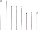 304 Stainless Steel Eye Pins/Head Pins/Ball Head pins, Stainless Steel Color, 7.4x7.2x1.7cm