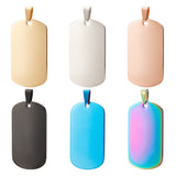 6 pcs 6 Colors 201 Stainless Steel Pendants, Stamping Blank Tag, Rectangle, Mixed Color, 50x28x2mm, Hole: 4.5x10mm, 11x5mm, 1pc/color