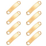304 Stainless Steel Bar Links Connectors, Rectangle, Golden, 42~46x8~10x2mm, Hole: 5~6x4~5mm, 10pcs/box