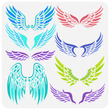 PET Hollow Out Drawing Painting Stencils, for DIY Scrapbook, Photo Album, Wing Pattern, 30x30cm