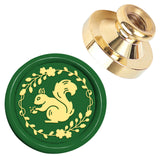 Autumn Theme Golden Tone Brass Head, for Wax Seal Stamp DIY Scrapbooking, Squirrel, 14.5mm, Inner Diameter: 25mm