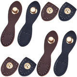 4 Sets 2 Colors PU Imitation Leather Sew on Bag Snap Buckle, Purse Tab Closure, with Alloy Snap Button, Mixed Color, 8x2.2x0.9cm, 2 sets/color