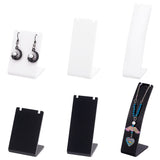 6Pcs 6 Styles L-Shaped Acrylic Slant Back Necklace Display Stands, One Pendant Necklace Holder, Mixed Color, 3.6~4.1x2.95~4x5.6~11.5cm, 1pc/style