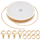 DIY Chain Bracelet Necklace Making Kit, Including Brass Curb Chains, 304 Stainless Steel Lobster Claw Clasps & Jump Rings, Real 18K Gold Plated, Chain: 10M/set