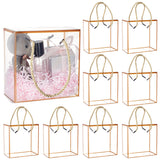 Transparent PVC Plastic Gift Box, with Polyester Cord, Rectangle, Dark Goldenrod, Finished Product: 14x7.5x14cm, about 3pcs/set