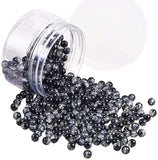 Spray Painted Crackle Glass Beads, Round, Black, 6mm, Hole: 1.3~1.6mm