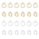 24Pcs 2 Colors 201 Stainless Steel Huggie Hoop Earrings Findings, with Vertical Loop, with 316 Surgical Stainless Steel Earring Pins, Ring, Golden & Stainless Steel Color, 18 Gauge, 15.5x14x3mm, Hole: 1.4mm, Pin: 1mm, 12Pcs/color