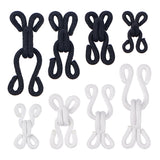 Cloth Clover Brass Buckles, Sewing Hooks and Eyes Closure, for Bra Clothing Trousers Skirt Sewing DIY Craft, Black & White, 48sets/box