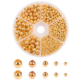 Brass Smooth Round Beads, Seamed Spacer Beads, Golden, 1.8~6mm, Hole: 0.8~3mm