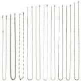 10Pcs 10 Style 304 Stainless Steel Curb & Rope & Box & Wheat & Bar Link Chain Necklaces Set, Stainless Steel Color, 16.54~25.79 inch(4.2~65.5cm), 1Pc/style