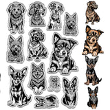 Custom PVC Plastic Clear Stamps, for DIY Scrapbooking, Photo Album Decorative, Cards Making, Stamp Sheets, Film Frame, Dog, 160x110x3mm