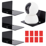 Acrylic Wall Adhesive Storage Holders, Home Decoration, L-Shape, Black, 100x99x64mm