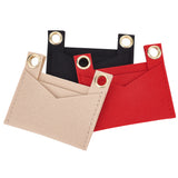 3Pcs 3 Colors Felt Bags Organizer Insert, Mini Envelope Handbag Shaper Premium Felt, with Iron Grommets, Mixed Color, 9x8x0.5cm, Hole: 10mm, 1pc/color