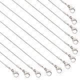 12Pcs Vacuum Plating 304 Stainless Steel Snake Chain Necklaces Set for Men Women, Stainless Steel Color, 17.7 inch(45cm)