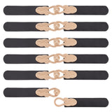 6 Sets PU Leather Buckles, Tab Closures, Cloak Clasp Fasteners, with Alloy Findings, Black, 180mm
