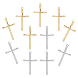 40Pcs 2 Colors Rack Plating Alloy Pendants, Cross Charms, Religion, Platinum & Golden, 37.5x21x2.7mm, Hole: 1.6mm, 20pcs/color