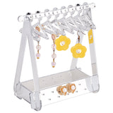 1 Set Coat Hanger Shaped Acrylic Earring Display Stands, Jewelry Organizer Holder for Earring Storage with 8 Mini Hangers, Silver, Finish Product: 15x8.2x15.2cm