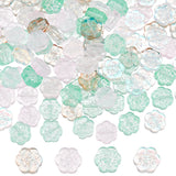 100Pcs 4 Colors Transparent Glass Beads, Sakura Flower, Mixed Color, 10x11x4mm, Hole: 1mm, 25pcs/color