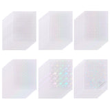 60 Sheets 6 Styles BOPP Plastic Transparent Holographic Lamination Sheets, Self Adhesive Photo Protective Transparency Film, Rectangle, Mixed Patterns, 297x212x0.2mm, 10 sheets/style