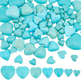 Synthetic Blue Turquoise Cabochons, Heart, 74pcs/box