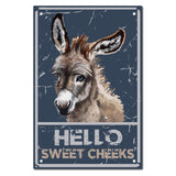 Vintage Metal Iron Tin Sign Poster, Wall Decor for Bars, Restaurants, Cafes Pubs, Vertical Rectangle, Donkey Pattern, 300x200x0.5mm