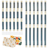 30 sets 5 style Manganese Handbag Internal Flex Frames, Flex Spring Clip, Shrapnel Kiss Lock Purse Frame, Prussian Blue, 15.8~23.8x1.2~1.4x0.15~0.17cm, 6 sets/style