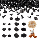 320 Sets 6 Style Plastic Craft Doll Safety Eyes, Stuffed Toy Eyes, Black, 8.5~19x6.5~13.5x13.5~15.5mm