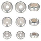 9Pcs 3 Size 925 Sterling Silver Beads, with Rubber, Slider Stopper Beads, Rondelle, Silver, 5~7x2mm, Hole: 2~2.5mm, 3Pcs/size