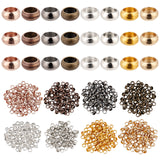 800Pcs 8 Colors Brass Crimp Beads, Rondelle, Nickel Free, Mixed Color, 4x2mm, Hole: 2.5mm, 100pcs/color