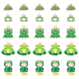 30Pcs 5 Style Alloy Enamel Pendants, Frog, Light Gold, Lawn Green, 5~29x13~17.2x1.3~2mm, Hole: 1.8~2.3, 6pcs/style